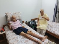 Shashikant and Meera after returning home from hospital - Pune - September 2024.jpg