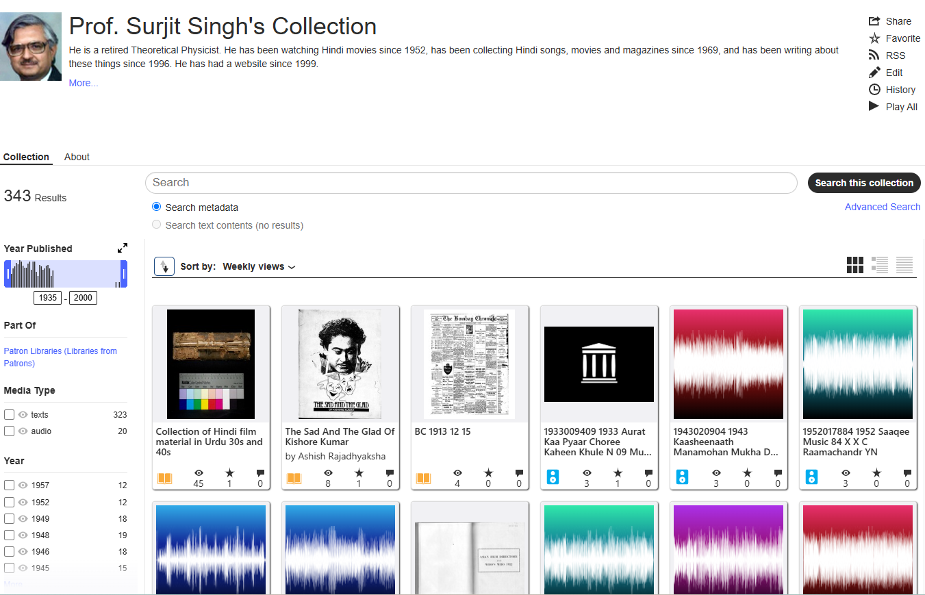 Musing 2653. My collection on the Internet Archive
