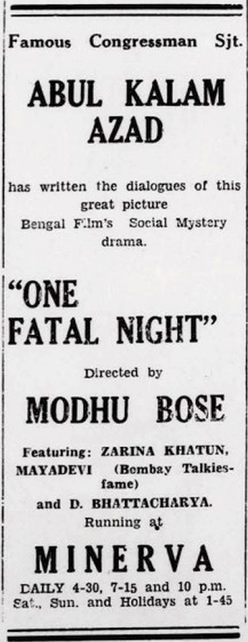 Musing 2635. Balaa Kee Raat (1936) or One Fatal Night